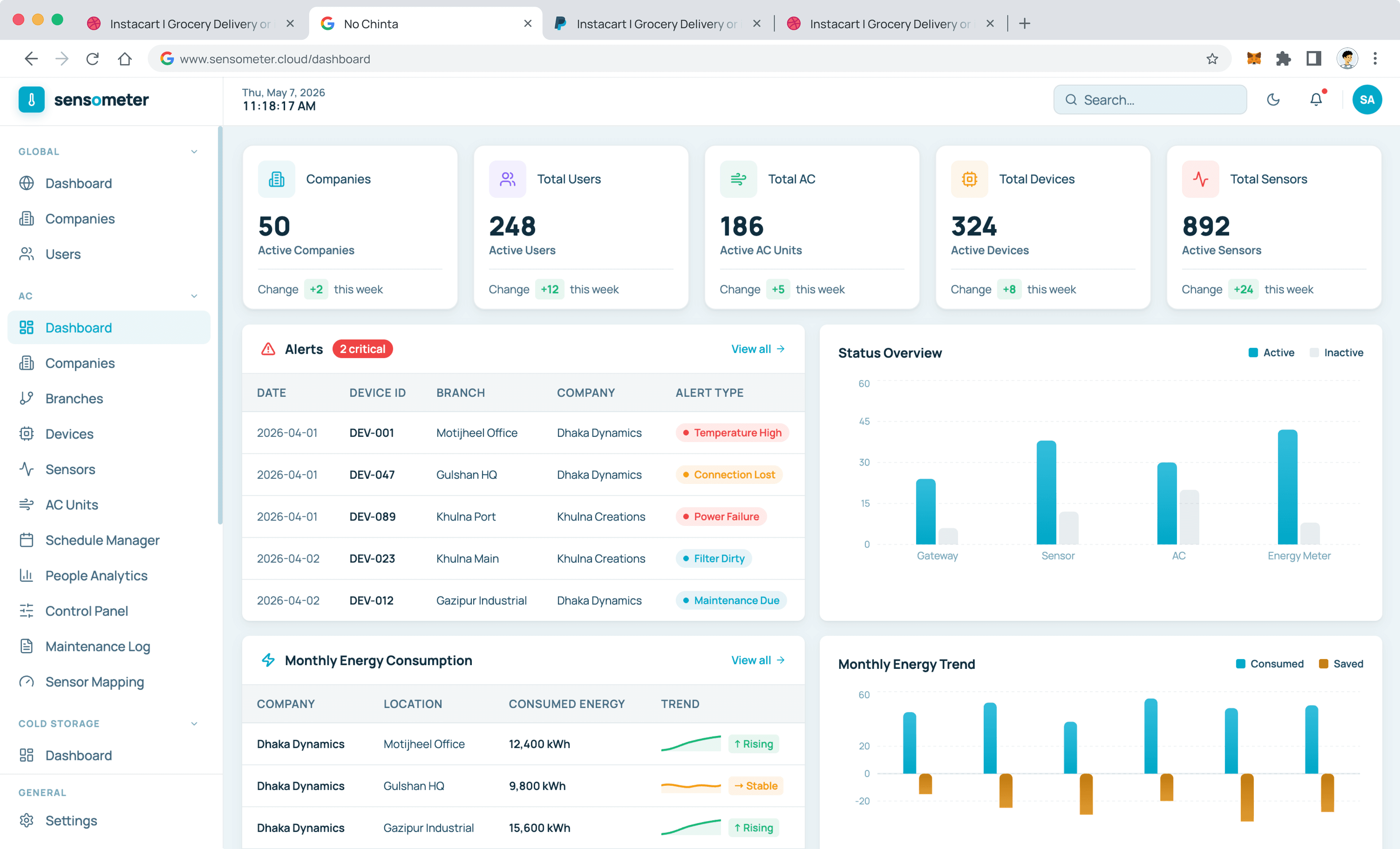 AC automation dashboard preview