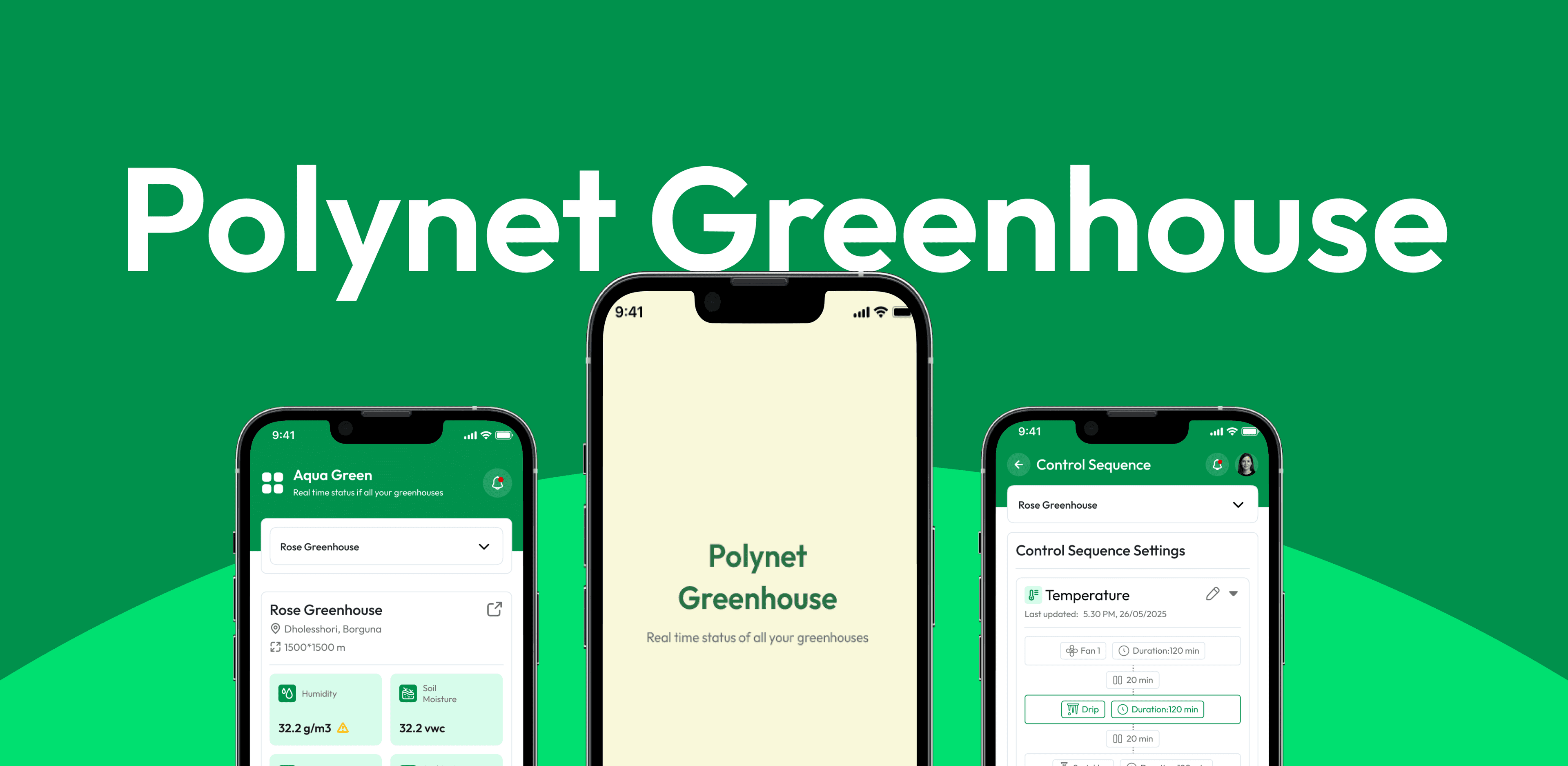 Polynet Greenhouse mobile app preview