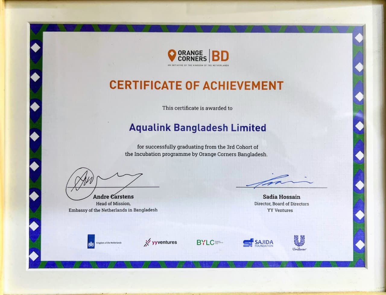 Orange Corner Cohort Completion